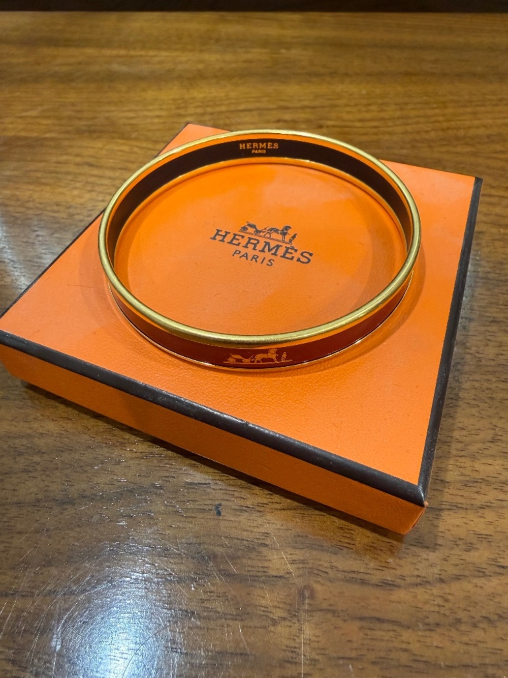 Hermes Red and Gold Bracelet